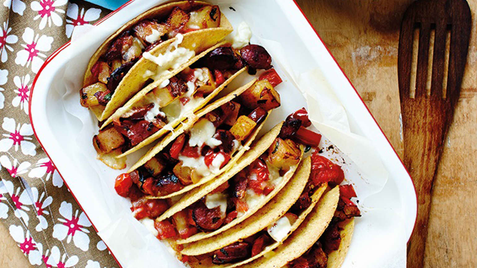 Spicy Potato & Chorizo Taco Bake Recipe